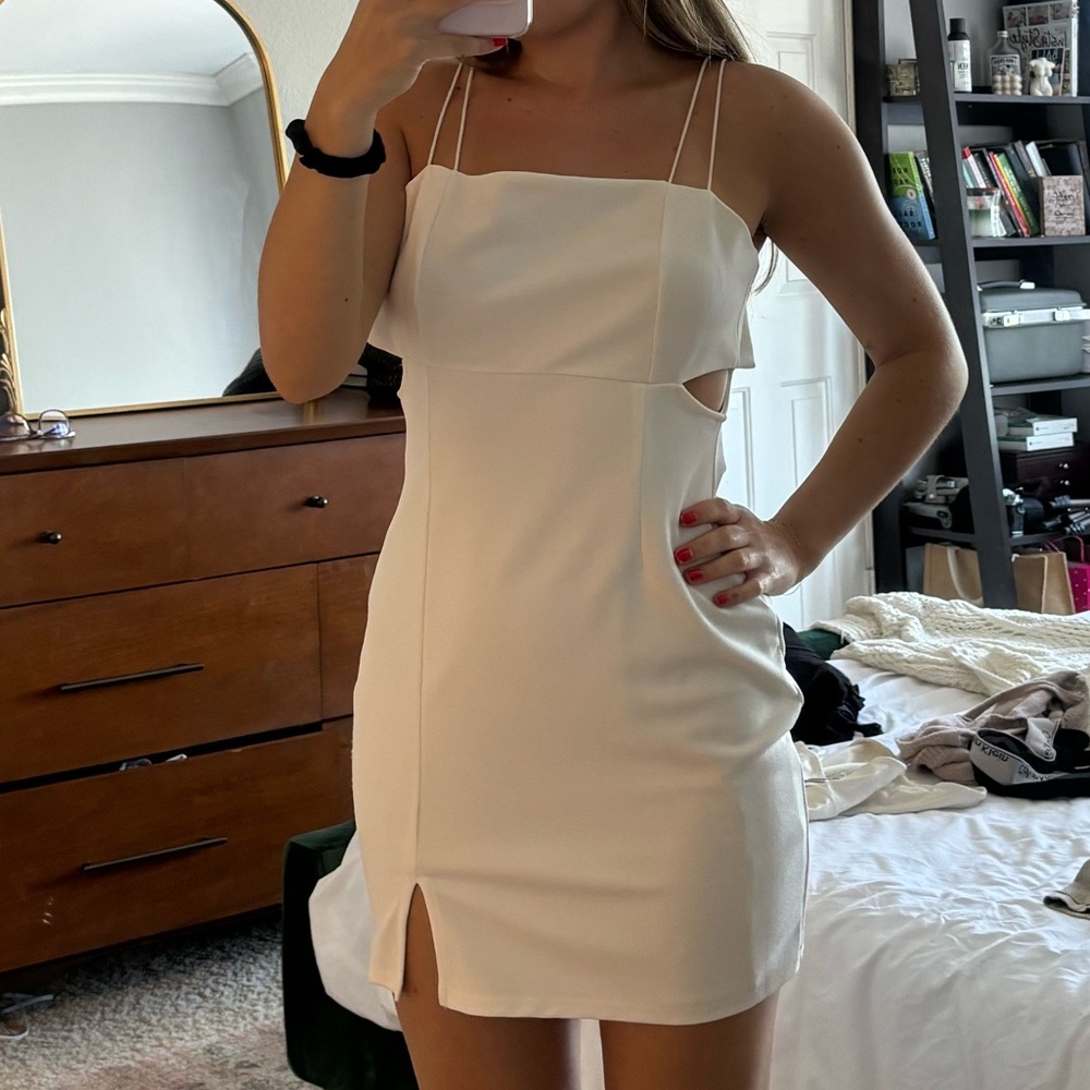 American Threads white mini dress
